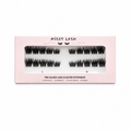 Missy Lash pre-glued lash cluster extension in a pink rectangular box with a clear window showing the black lash clusters inside. 2 pairs eyelashes